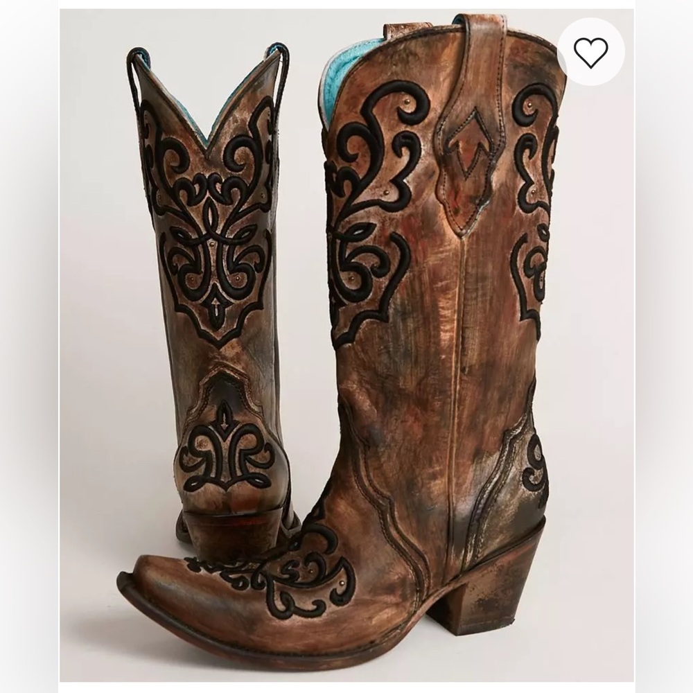 CORRAL WOMEN'S CORD STITCH COWGIRL BOOTS - SNIP TOE Size 8